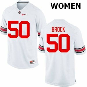 Women's Ohio State Buckeyes #50 Nathan Brock White Nike NCAA College Football Jersey Top Deals OAR0344LN